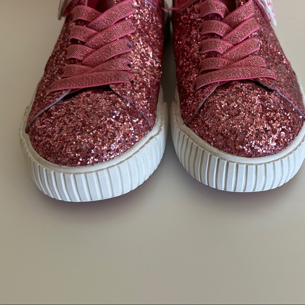 H&M Barbie Sparkling Pink Sneakers Size 13.5 Hook and Loop Closure - Picture 8 of 14